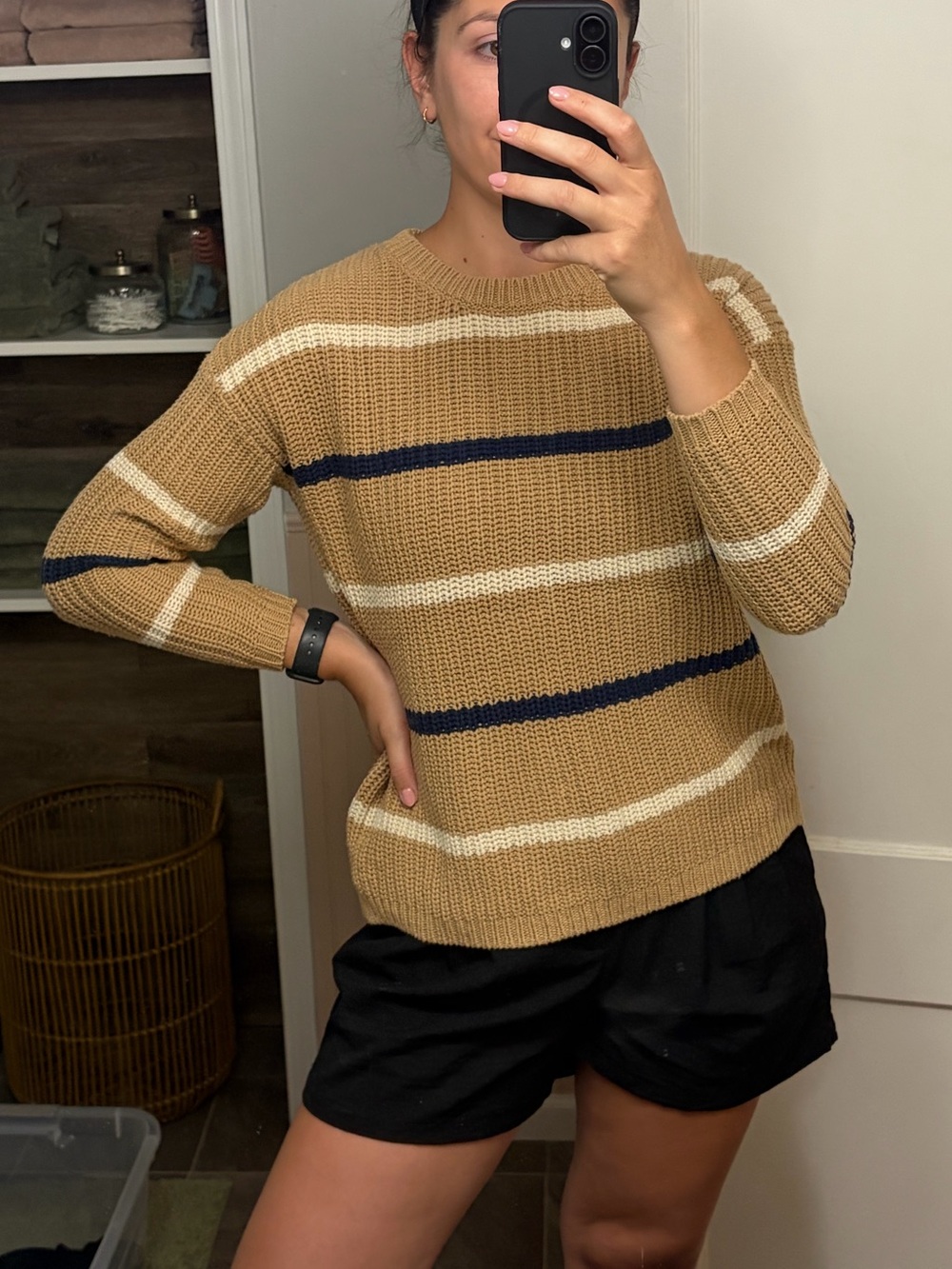 Tan striped sweater